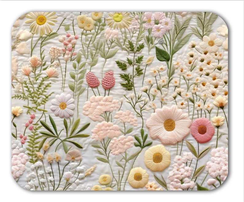 Kawaii Tech Accessories - Mouse Pad Brushed Fabric Mousepad Flowers