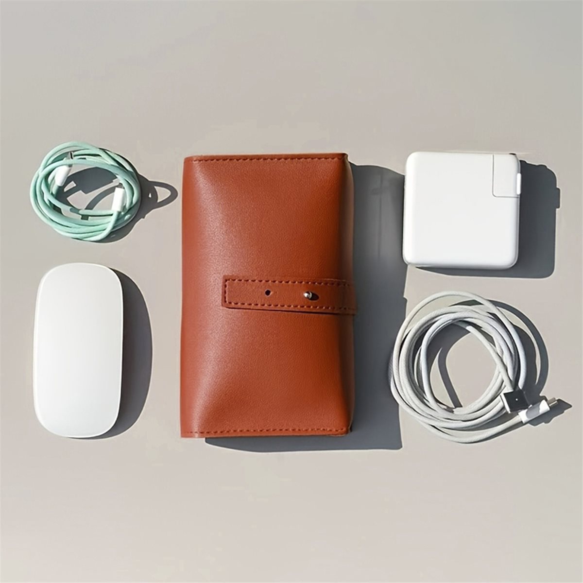 (A94Z] PU Multi-Compartment Or - Tech Accessories Storage recension och pris